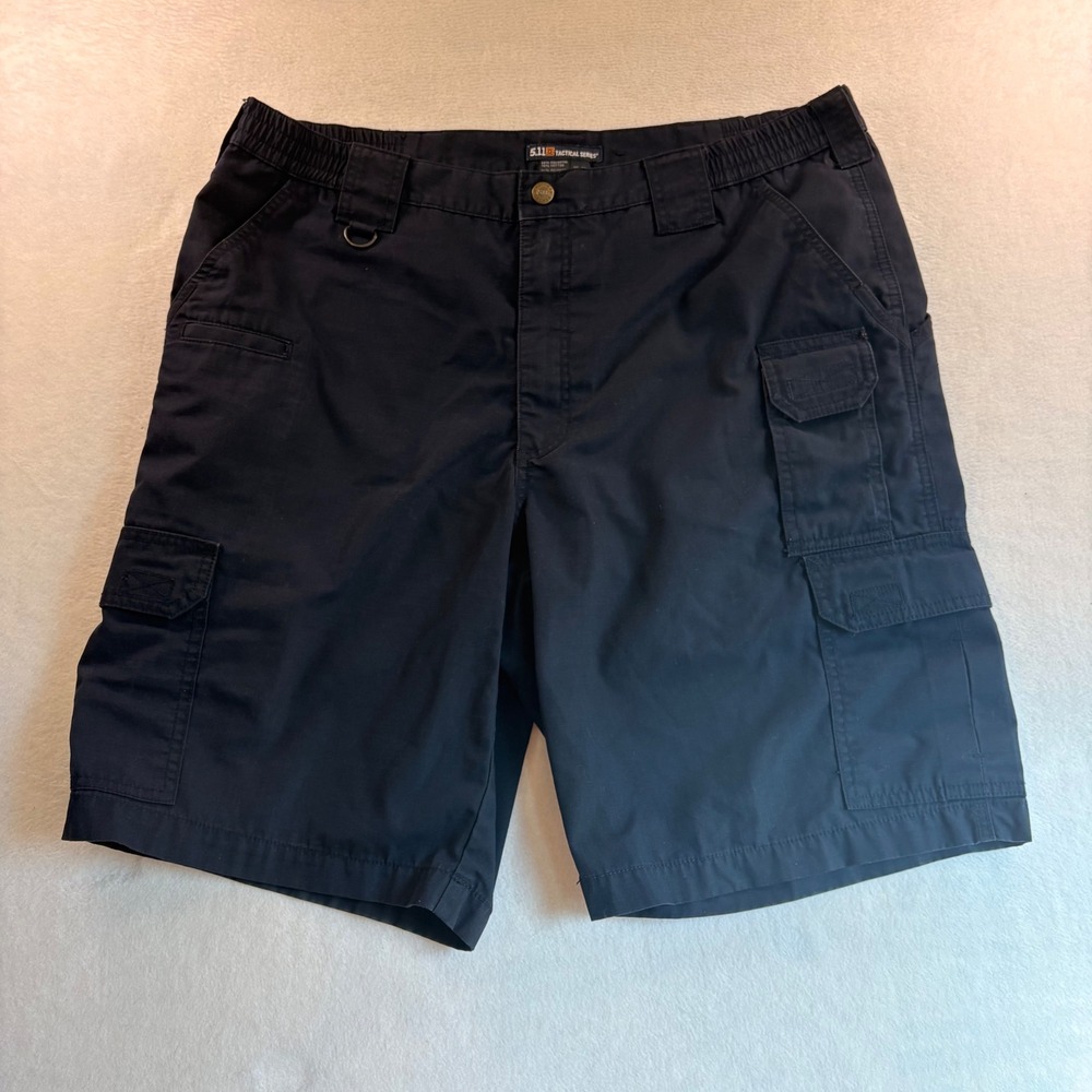 5.11 Tactical Series Mens Cargo Shorts Black Ripstop Utility Work Size 36 73308